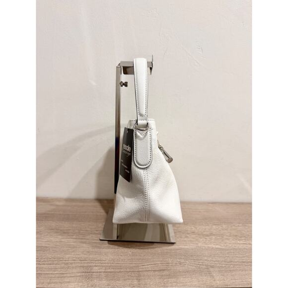 Longchamp Le Roseau Shoulder Bucket Bag White Fine-Grain Cowhide Leather - Picture 3 of 12